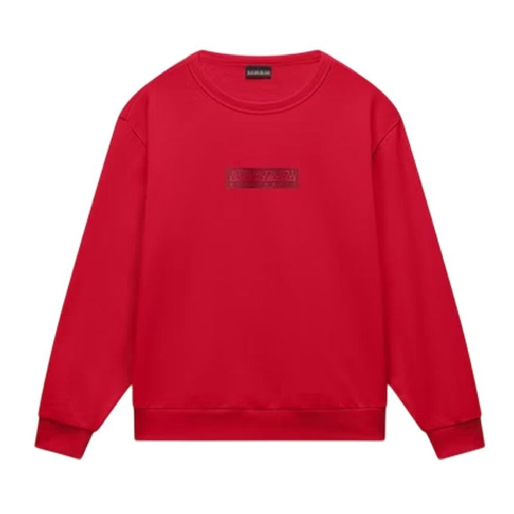 Napapijri Childrens/Kids Box Logo Crew Neck Sweatshirt / Red
